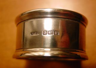 Lovely Plain Antique Solid Sterling Silver Napkin Ring 1916 photo