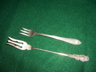 Two Sterling Antique Pickle Forks photo