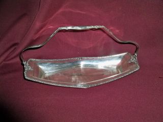 Lovely Antique Poole Silver Co.  Epns Handled Bread Basket Tray photo