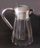 Antique Art Deco Silver Plate Glass Carafe Decanter Jug Pitcher Made In Germany Pitchers & Jugs photo 1