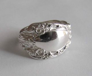 Sterling Silver Spoon Ring - Alvin / Prince Eugene - Size 7 (6 To 8) - 1940 photo