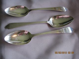 3 Tiffany Sterling Serving Spoons - Clinton Pattern photo