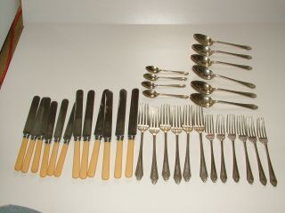 Silver Plate Set Of 28 Knives And Forks Canteen Of Cutlery photo