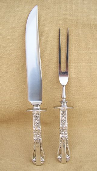 Rare H.  R.  Morss And Co Sterling Silver Serving Knife And Fork photo