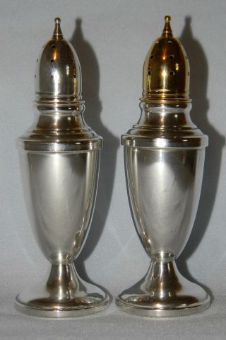 Antique Kmk Weighted Sterling Silver Salt And Pepper Shakers photo