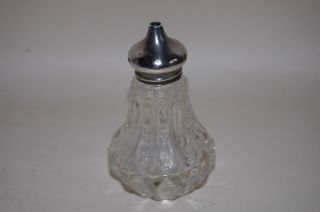 Antique Glass Salt Shaker With Solid Silver Top Birmingham C1908 - 09 photo