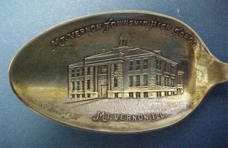 Sterling Silver Souvenir Illinois Spoon State Seal Enamel Finial photo
