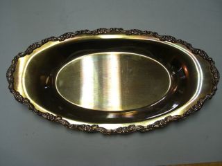 Oval Ornate Oneida Belle Rose? Silver Plate Serving Candy Dish Appetizer Tray photo