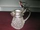 Silver - Plate/cut Crystal/syrup Pitcher With Lions Head Pitchers & Jugs photo 2