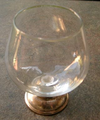 Vtg Small Brandy Snifter With Silver Base Unmarked photo