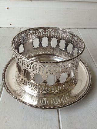 Antique Elegant Silver Plated Bowl Holder photo