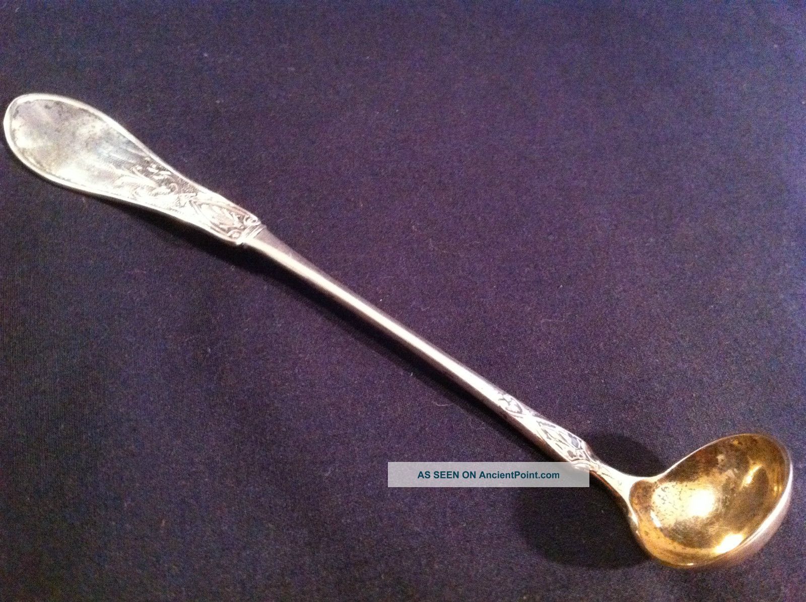 Coin Silver Mustard Ladle Simply Marked Coin Coin Silver (.900) photo