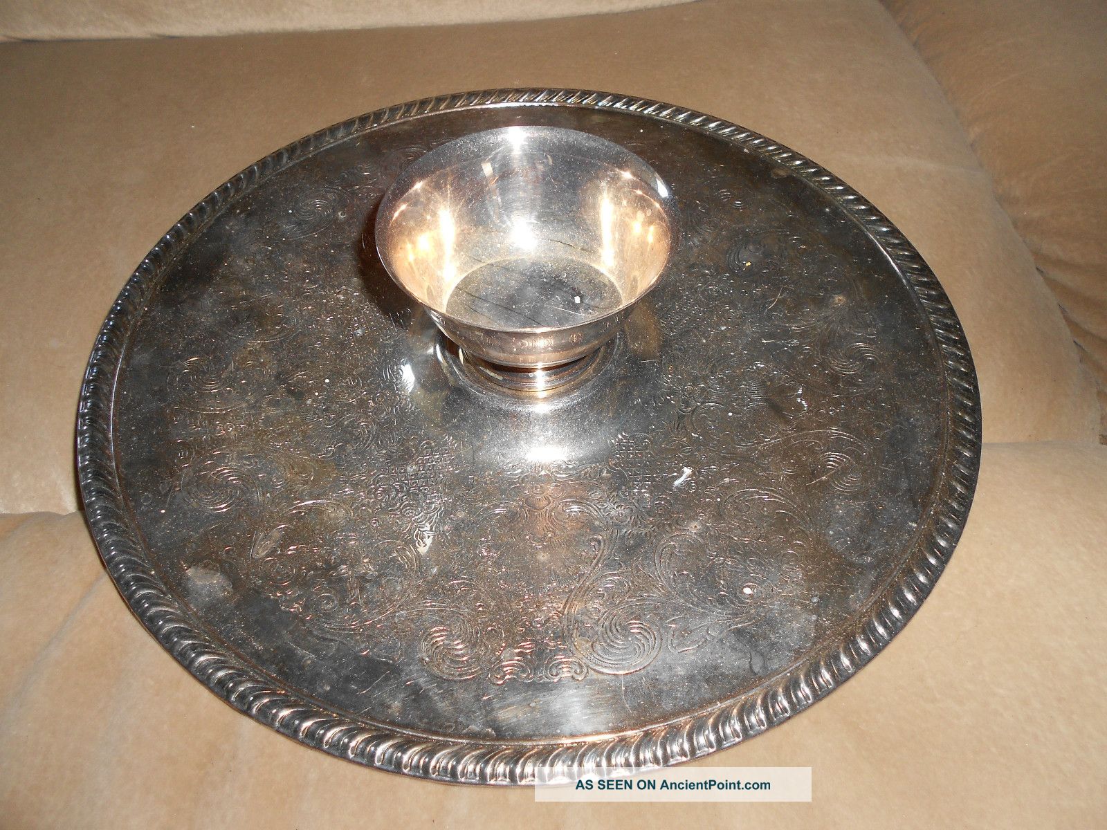 Vintage Rogers Silverplate Chip ' N Dip Platters & Trays photo
