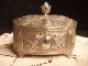 Antique Silver Repousse ' Footed Wedding Box Boxes photo 1