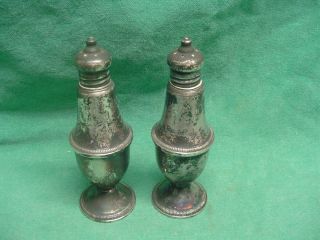 Antique Duchin Weighted Sterling Silver Salt & Pepper Shakers photo