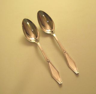 2 Holmes & Edwards 1916 Jamestown Table Serving Spoons - Two photo