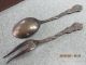 Antique Sterling Demitasse Spoon - - & Pickle Fork - By Extrdrnsalp - - Sweden Souvenir Spoons photo 1
