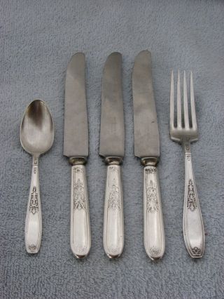 Rogers International Silver Ambassador 1919 Dinner Knife - 3 & Teaspoon & Fork photo