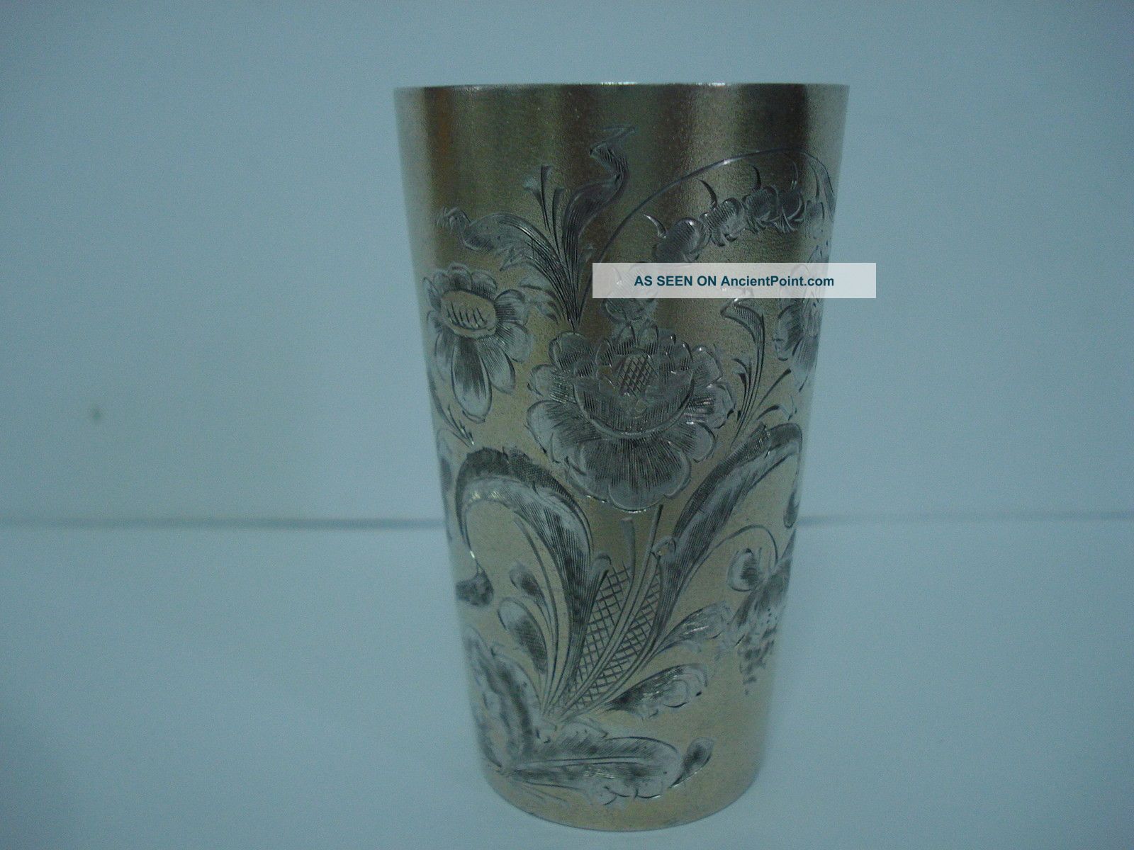 Russian Sterling Silver 875 Hand Engraved Coblet Cup Vodka. Other photo