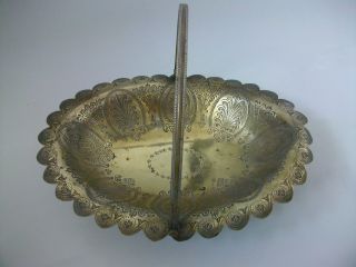 Attractive Antique/vintage Sheffield Plated Swing Handled Fruit Or Cake Basket photo