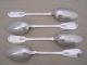 4 Victorian Irish Fiddle Pattern 1843 Heavy Dublin Silver Serving Spoons 319g Other photo 1