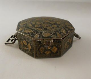 Vintage Tobacciana Chinese Export Silver 925 Gold Snuff Mourning Box No Scrap photo