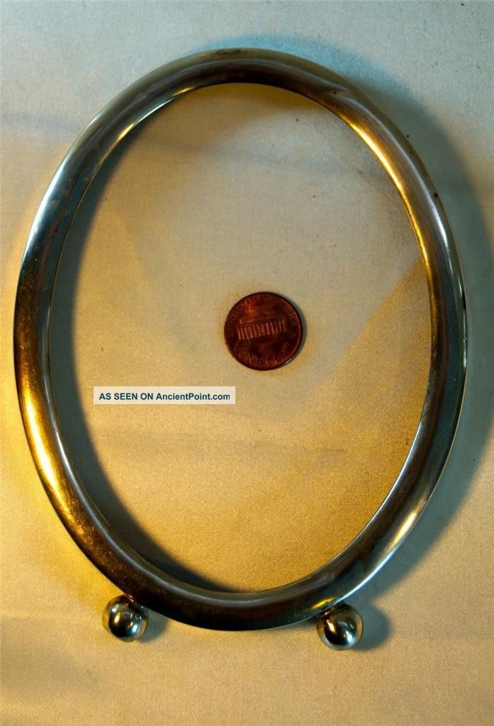 Antique Sterling Silver.  925 Decorative Picture Frame Oval W/ Feet Other photo