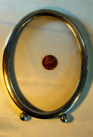 Antique Sterling Silver.  925 Decorative Picture Frame Oval W/ Feet photo