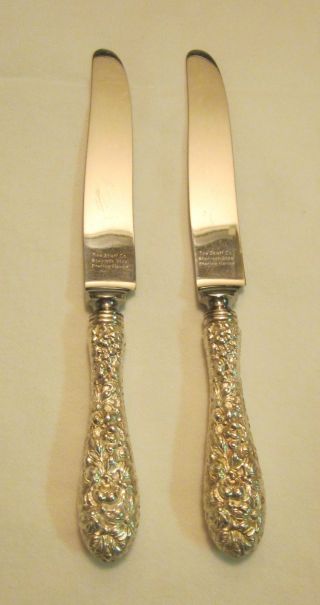 Vintage Stieff Sterling Rose Luncheon Knives photo