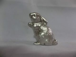 Hollow Solid Sterling Silver Rabbit Figurine 925 Stamp Tests 925/1000 Mint 8.  1 G photo