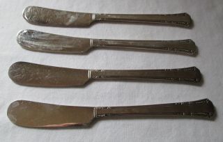1881 Rogers Oneida Flatware Silverplate Del Mar 4 Butter Spreader Knives photo