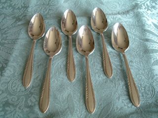 Set Of 6 Demitasse Spoons Viceroy Plate Usa Antique Vintage photo