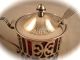 Antique Gorham Reticulated Sterling Silver Cranberry Glass Mustard Pot,  Excellent Mustard Pots photo 4