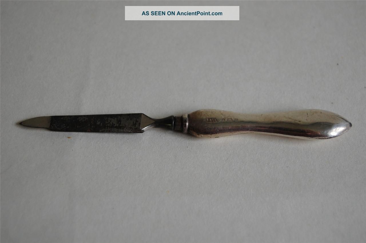 Antique Solid Hallmarked Silver Nail File - Birmingham C1904 - 05 Other photo
