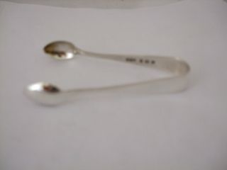 Vintage Art Deco Silver Sugar Tongs Old English Pattern Small Size Hm 1921 photo