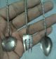 3 Vintage Silver 800 Souvenir Spoon Fork Indonesia Java Wayang Souvenir Spoons photo 2