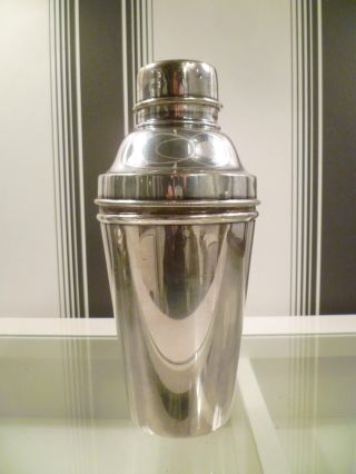 Fine Quality 1920s Art Deco Silver Plated Cocktail Shaker Vintage Bar Accessory photo