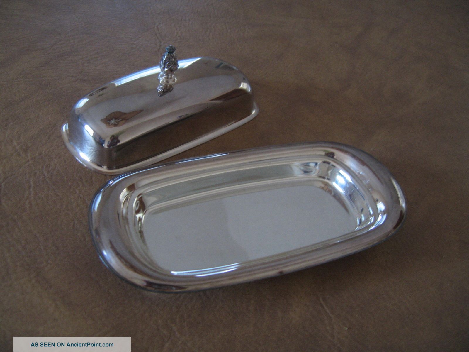 Silver Plate Covered Butter Dish Platters & Trays photo