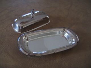 Silver Plate Covered Butter Dish photo