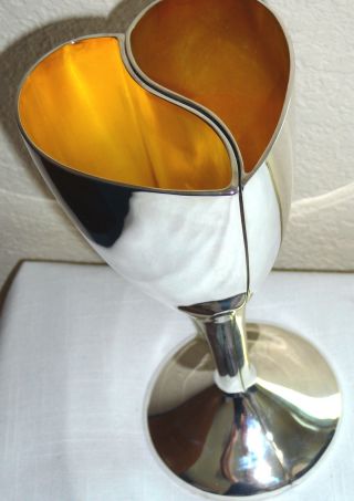 Nib Lenox Kirk Stieff Silverplate Toasting Goblets Pair Form Heart Shape photo