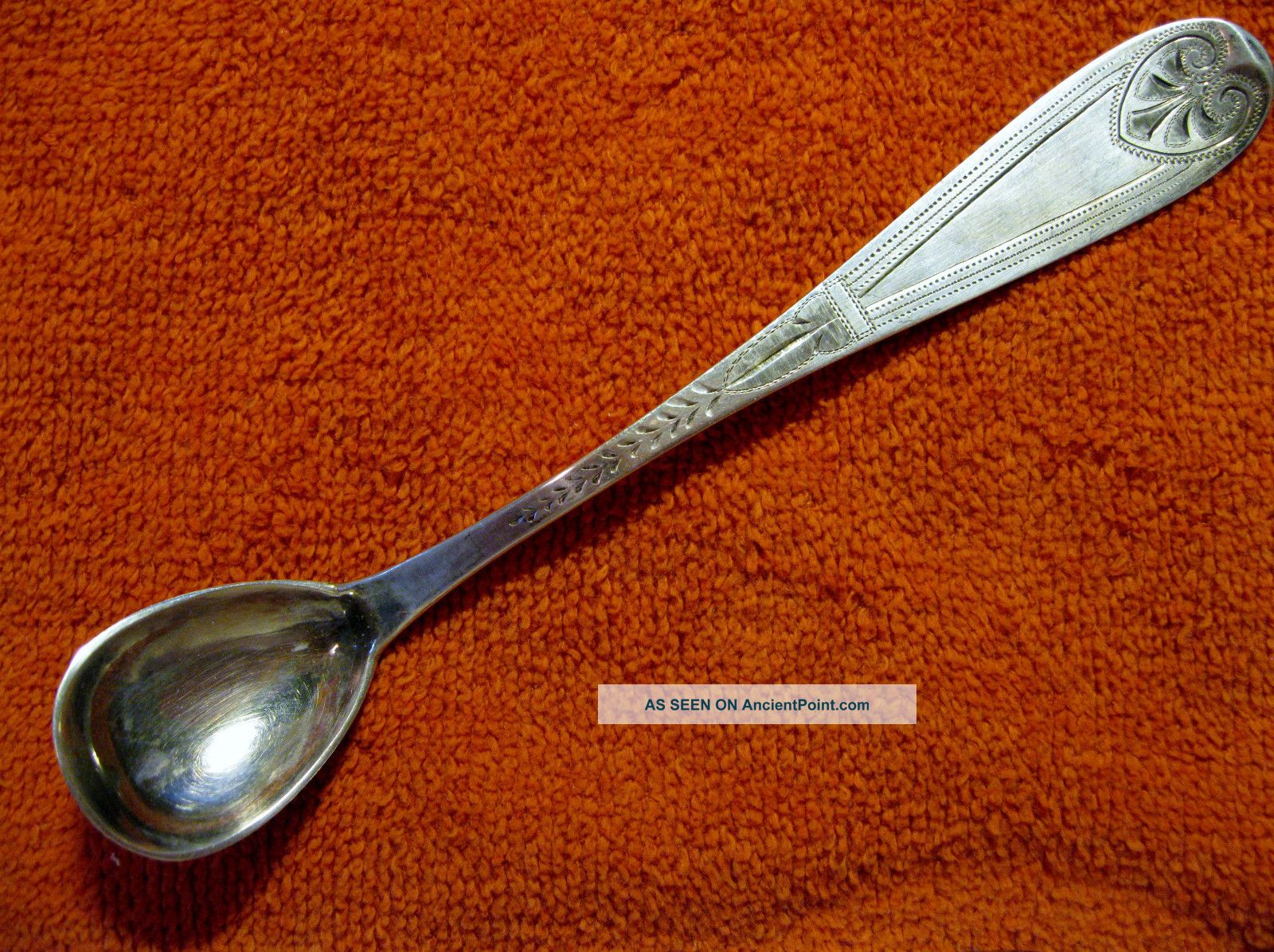 Coin Silver Condiment Spoon W.  P.  Denehey Harrisburg,  Pa 1860 Coin Silver (.900) photo