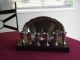 Antique Baroque Wallace Silver Tray & 6 Goblet Set W/ Wooden Display Stand Platters & Trays photo 1