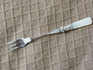 Antique Silver Plate Epns Mother Of Pearl Pickle Fork photo