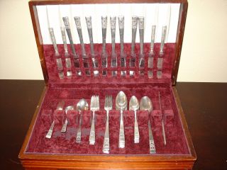 Vintage Community Silverplate 8 Pc Srving Set (w.  M.  Rogers & Son) 1 Fork Missing photo