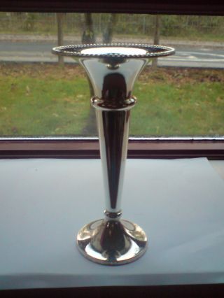 Silver Plate Trumpet Posy Vase photo