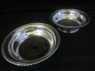 Vintage Pair Of Silver Plated Wine Coasters With Wooden Bases photo