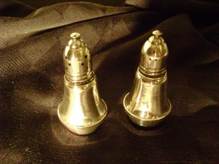 Sterling Silver Salt & Pepper Shakers Duchin Creation Weighted Glass photo