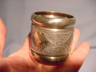 Elegant Napkin Ring Silver Plate Very Old Fancy Design Table Delight photo