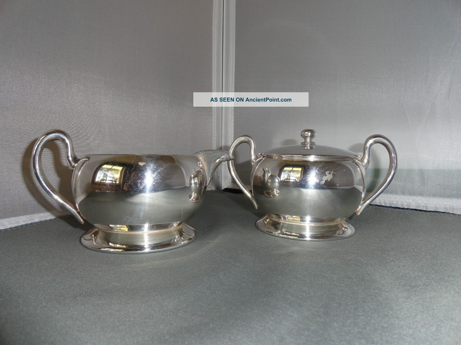 Vintage Silver Plated On Copper Creamer,  Sugar Bowl & Tray Creamers & Sugar Bowls photo