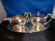 Vintage Silver Plated On Copper Creamer,  Sugar Bowl & Tray Creamers & Sugar Bowls photo 4